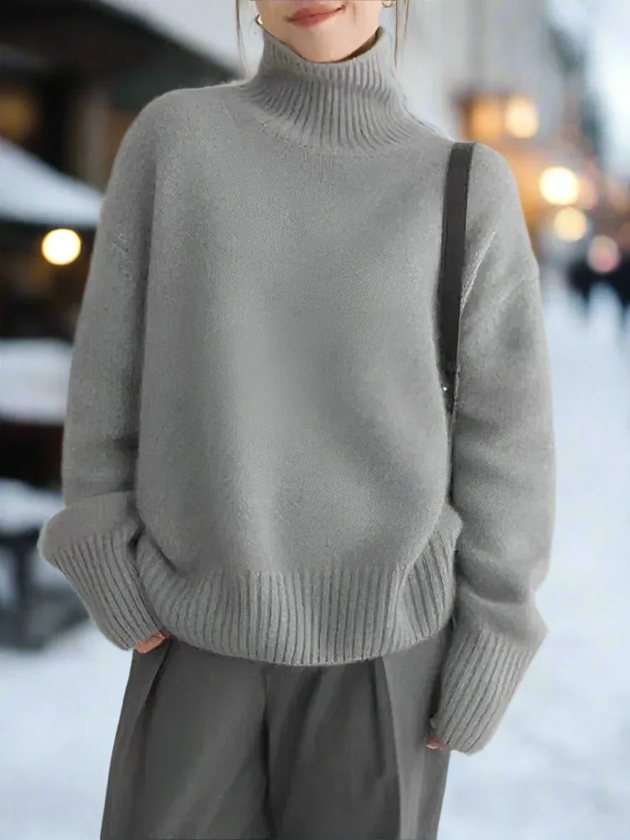 EB | Rollkragenpullover Strick Oversized Fit Langärmlig Bequem