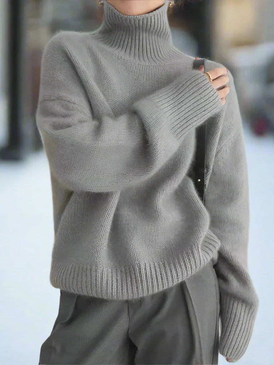 EB | Rollkragenpullover Strick Oversized Fit Langärmlig Bequem