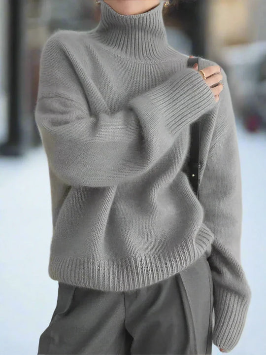 EB | Rollkragenpullover Strick Oversized Fit Langärmlig Bequem