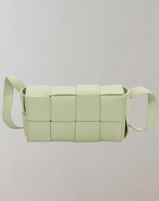 EB | Geblockte Umhängetasche Vegan Leder Damen Geflochtene Tasche Frauen