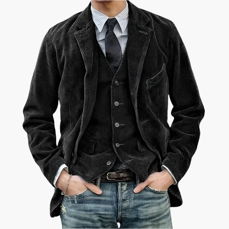 EB | Cord Sakkos Vintage Business Casual - Stilvolle Herbst Winter Jacke