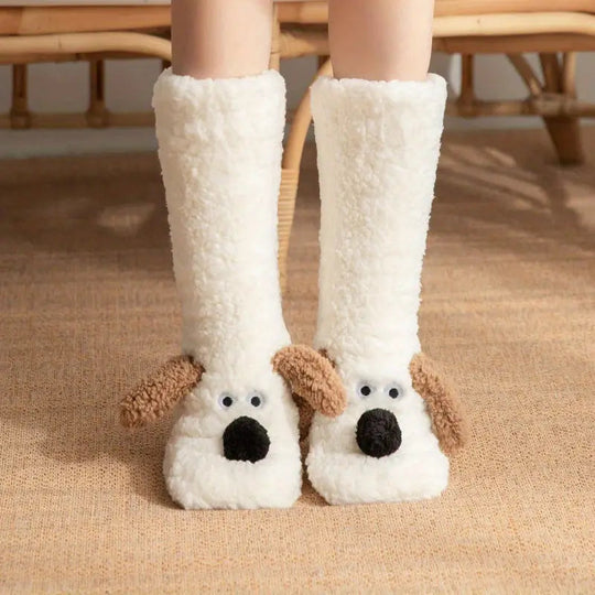 EB | Plüsch rutschfeste Wintersocken mit Tiermuster für Kinder und Erwachsene