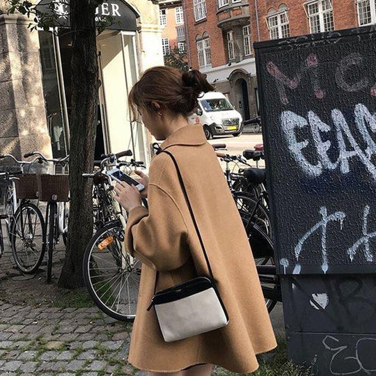 EB | Midikleid Damenmantel mit Knopfverschluss - Lockere Passform, Nicht dehnbar, Winter-Essential