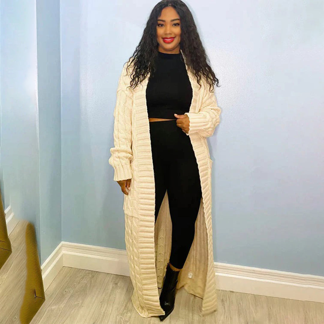 EB | Langer Cardigan Klassischer zeitloser Stil Ideal für den Winter