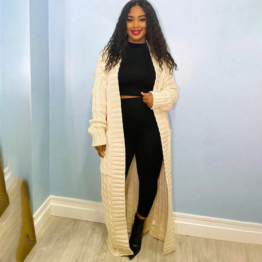 EB | Langer Cardigan Klassischer zeitloser Stil Ideal für den Winter