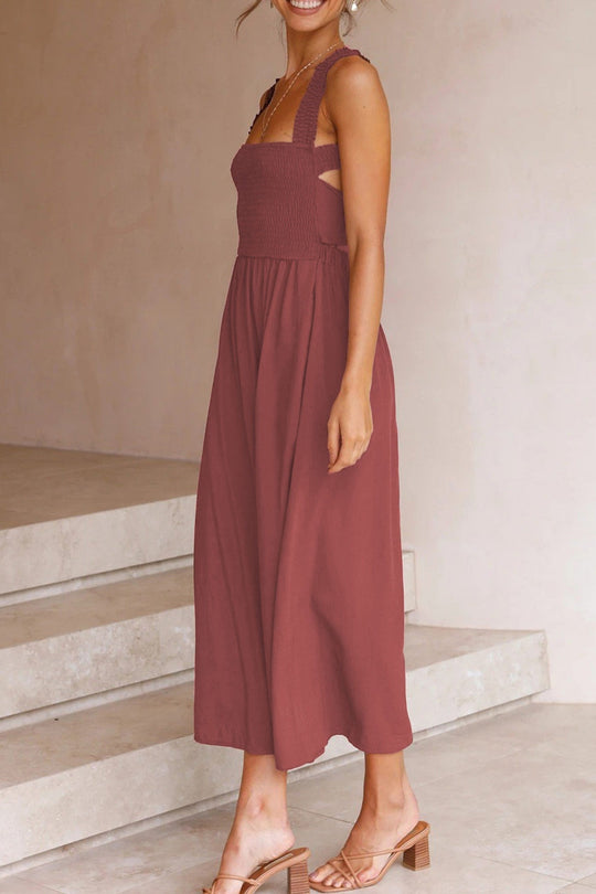 EB | Crisscross Tie-Back Midi Kleid