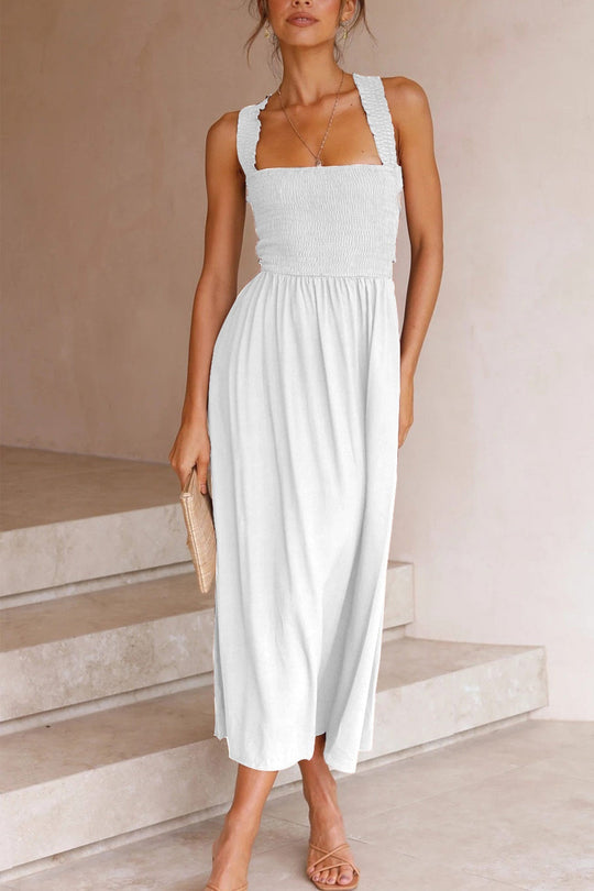 EB | Crisscross Tie-Back Midi Kleid