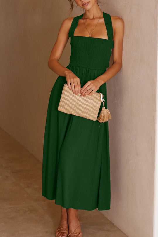 EB | Crisscross Tie-Back Midi Kleid
