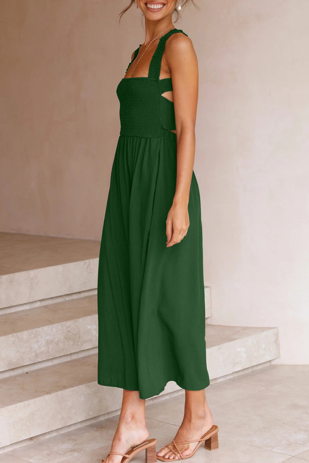 EB | Crisscross Tie-Back Midi Kleid