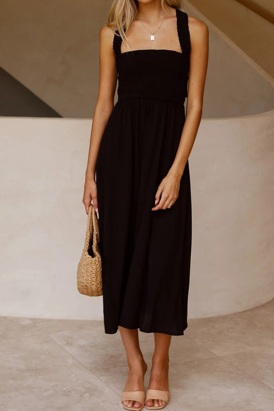 EB | Crisscross Tie-Back Midi Kleid