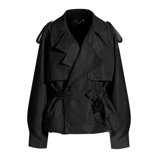 EB | Damen Moderne Gekürzte Trenchcoat mit Langen Ärmeln