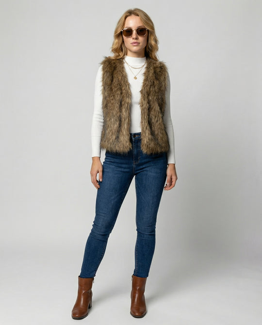 Faux Fur Weste Damen | EB