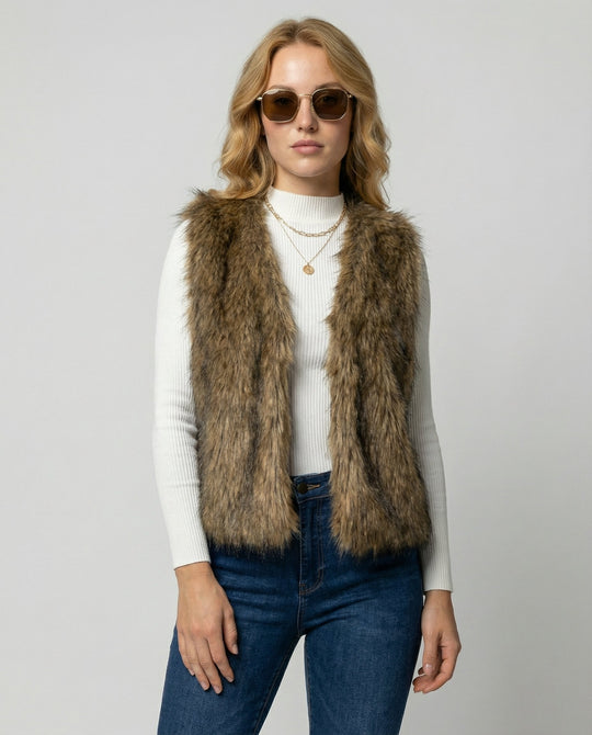 Faux Fur Weste Damen | EB