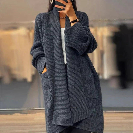 EB | Strick Strickjacke Offene Front Übergröße Strickjacke