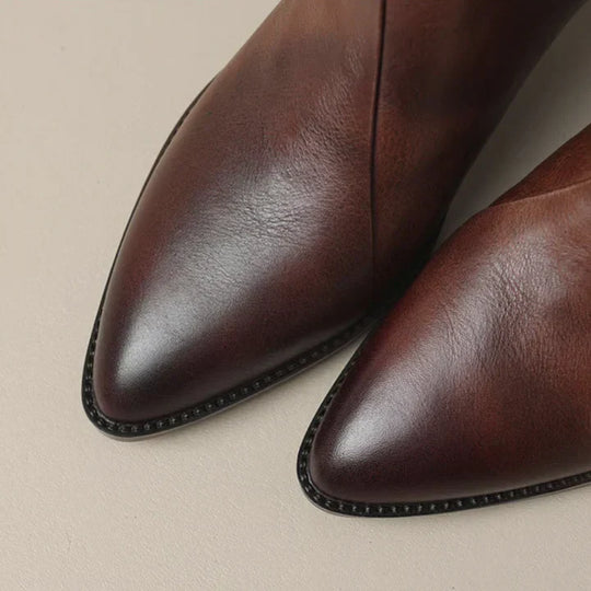 EB | Damenstiefelette Aus Leder mit Blockabsatz