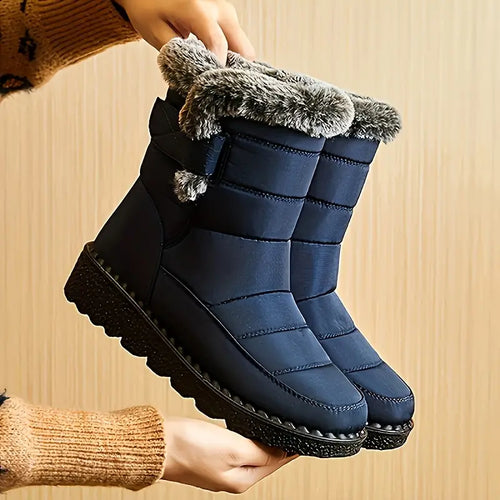 EB | Damen Plüschgefütterte Wadenhohe Schneestiefel