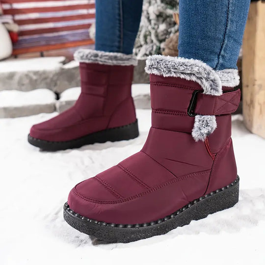 EB | Damen Plüschgefütterte Wadenhohe Schneestiefel