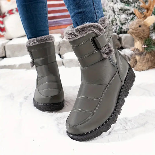 EB | Damen Plüschgefütterte Wadenhohe Schneestiefel