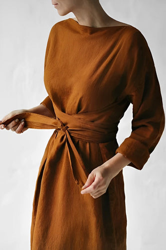 EB | Leinen Wickel Maxikleid