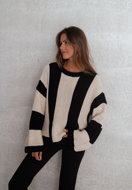 EB | Gestreifter Damen Strickpullover