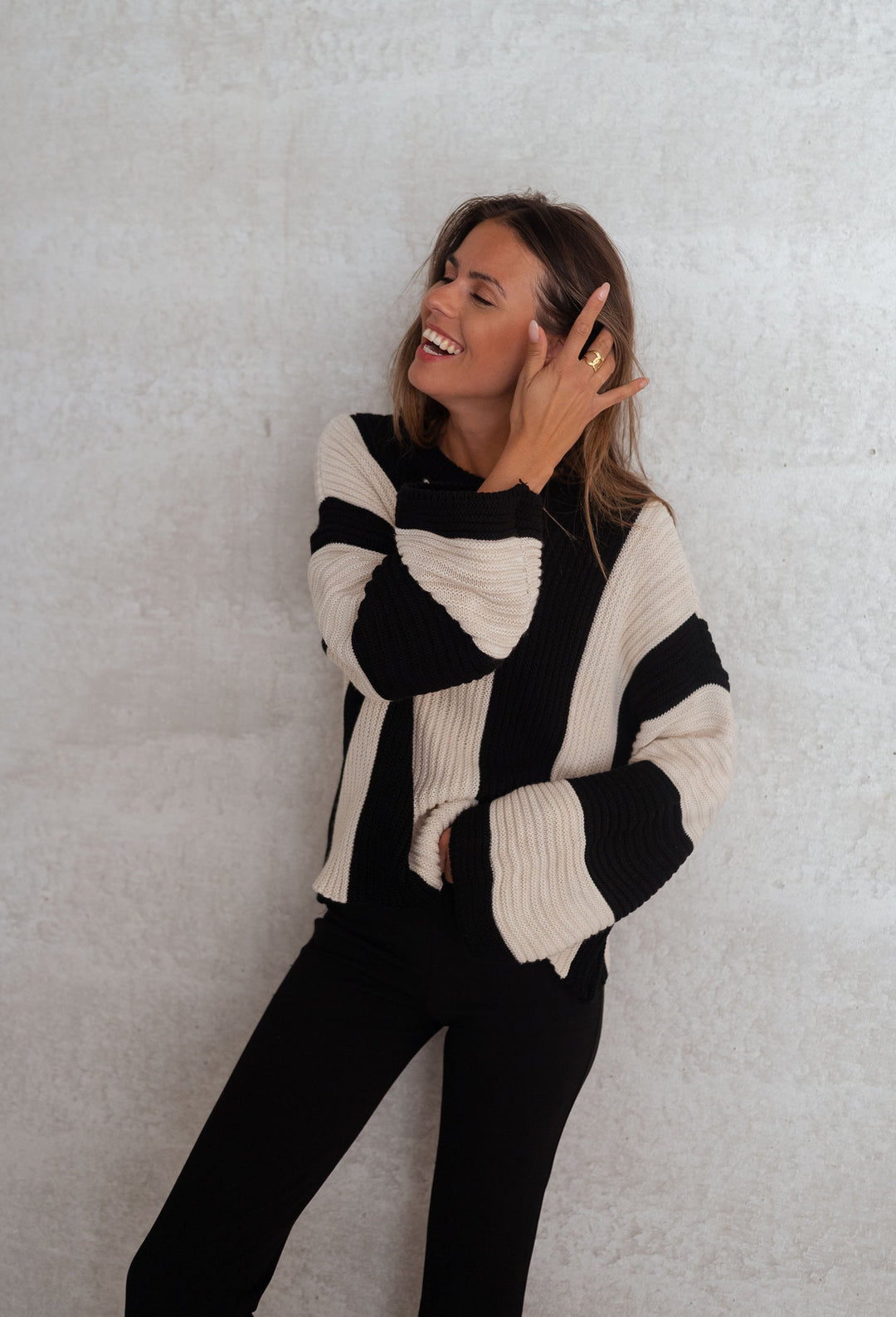EB | Gestreifter Damen Strickpullover