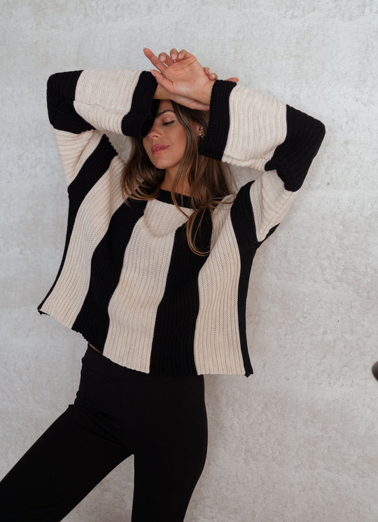 EB | Gestreifter Damen Strickpullover