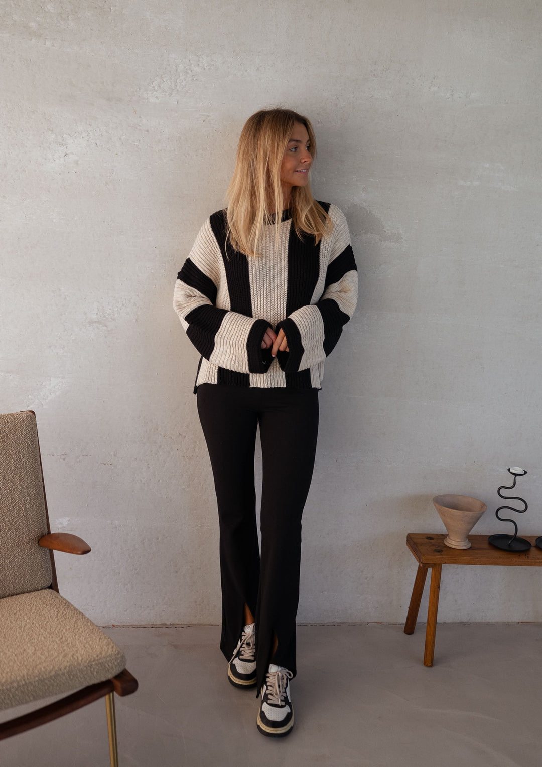EB | Gestreifter Damen Strickpullover