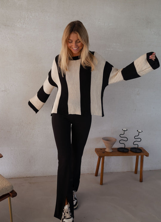 EB | Gestreifter Damen Strickpullover