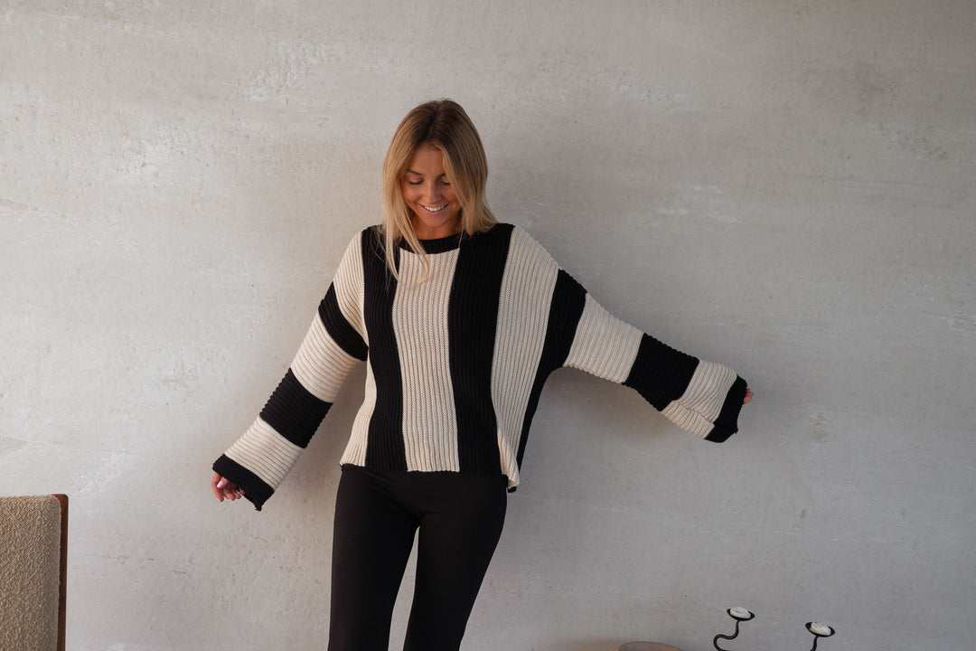 EB | Gestreifter Damen Strickpullover