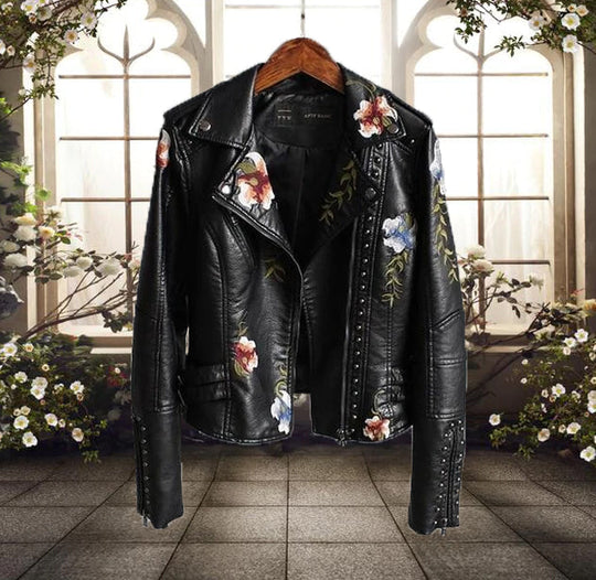 EB | Herbstjacke mit Blumen und Reißverschluss, Lässig