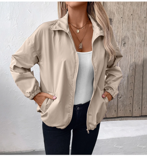 EB | Herbstjacke mit Reißverschluss und Hohem Kragen, Leicht