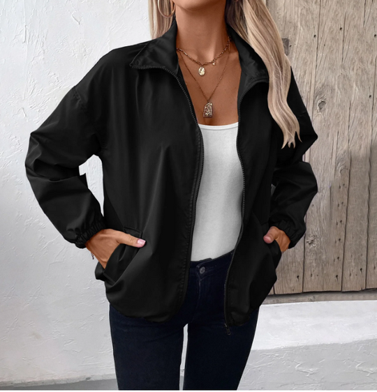 EB | Herbstjacke mit Reißverschluss und Hohem Kragen, Leicht