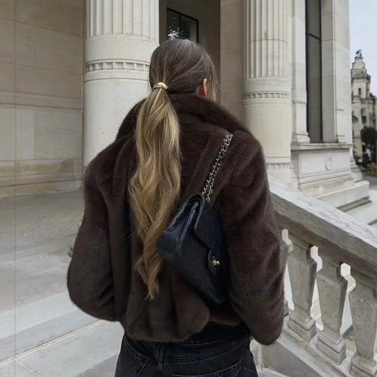EB | Fake Fur,Mäntel mit Kragen, Braun Pelzlook