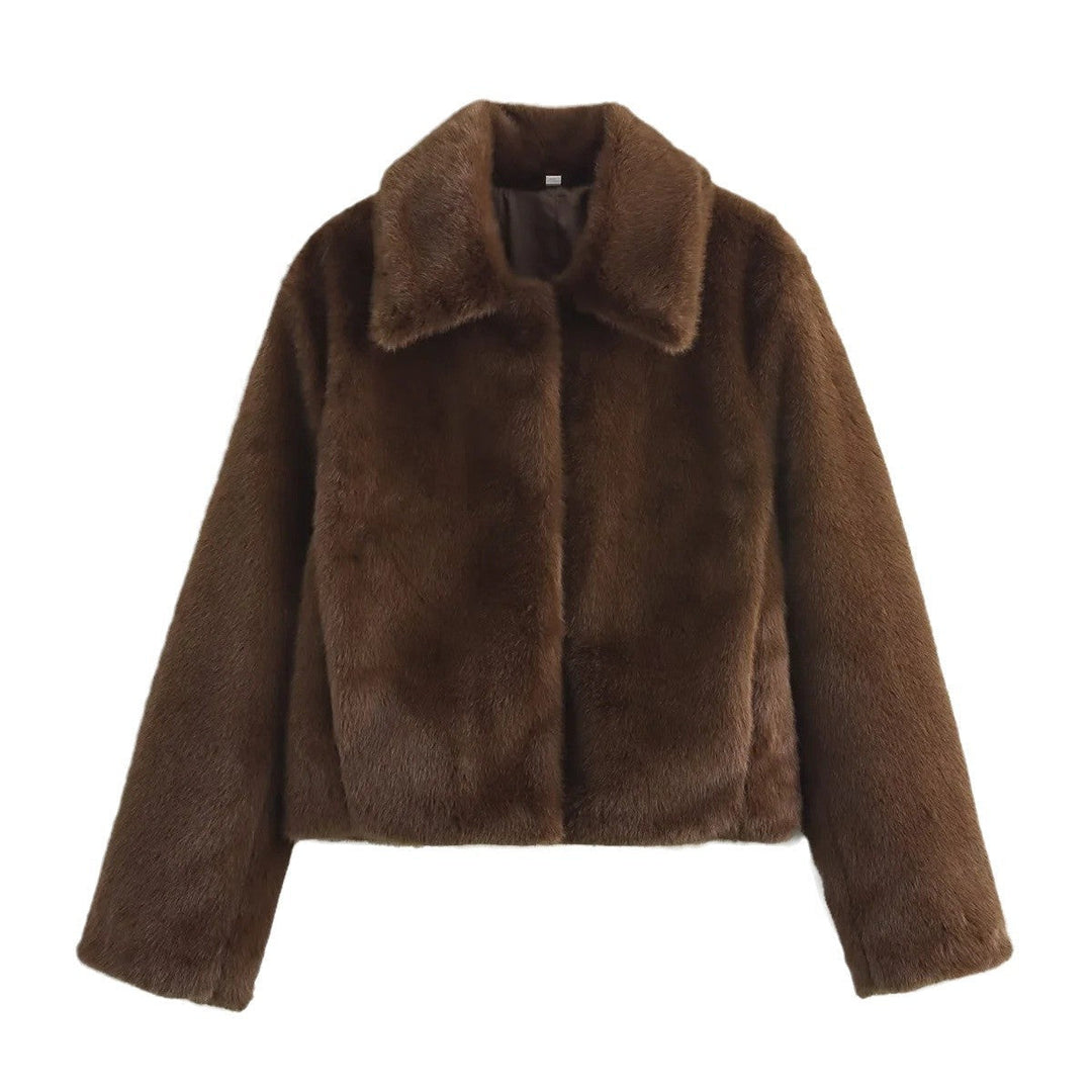 EB | Fake Fur,Mäntel mit Kragen, Braun Pelzlook