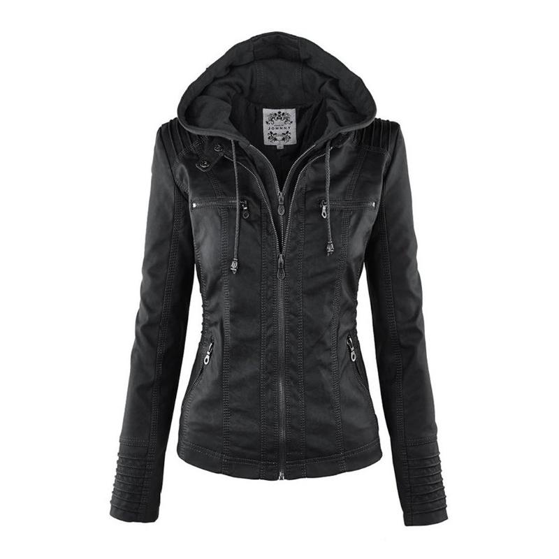 EB | Kurze Herbstjacke mit Kapuze und Reißverschlüssen