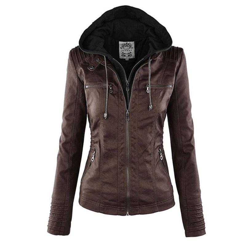 EB | Kurze Herbstjacke mit Kapuze und Reißverschlüssen