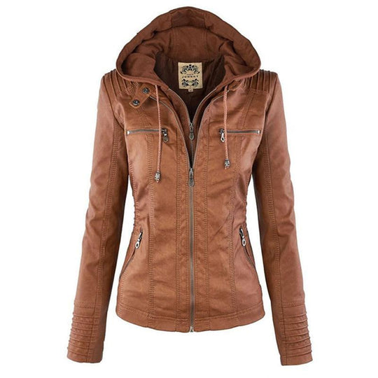EB | Kurze Herbstjacke mit Kapuze und Reißverschlüssen