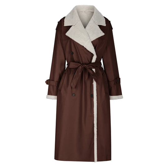 EB | Lange Jacke, Gürtel und Fleecefutter