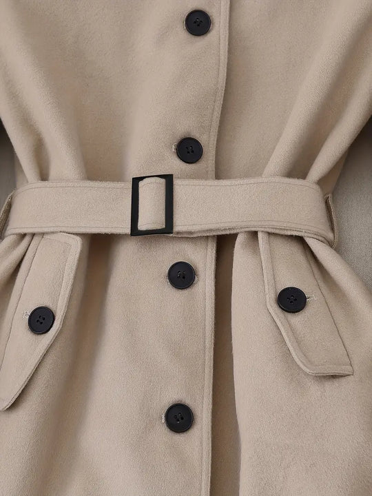 EB | Langer Trenchcoat, Knittedesign
