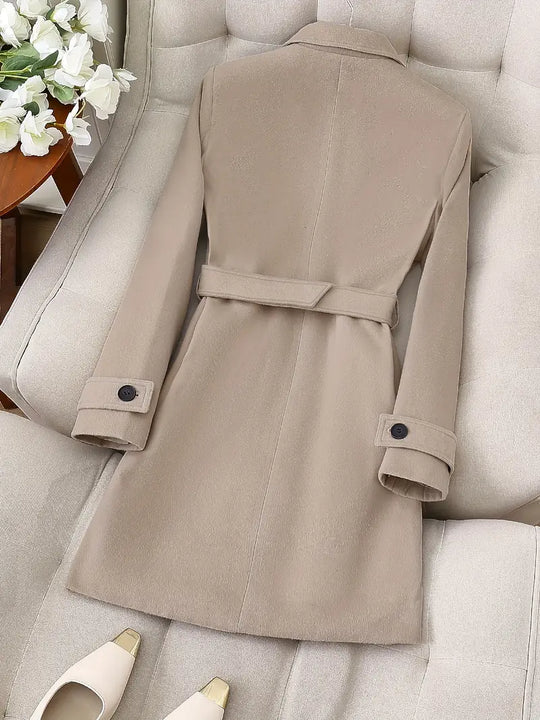 EB | Langer Trenchcoat, Knittedesign