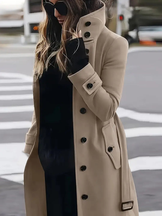 EB | Langer Trenchcoat, Knittedesign