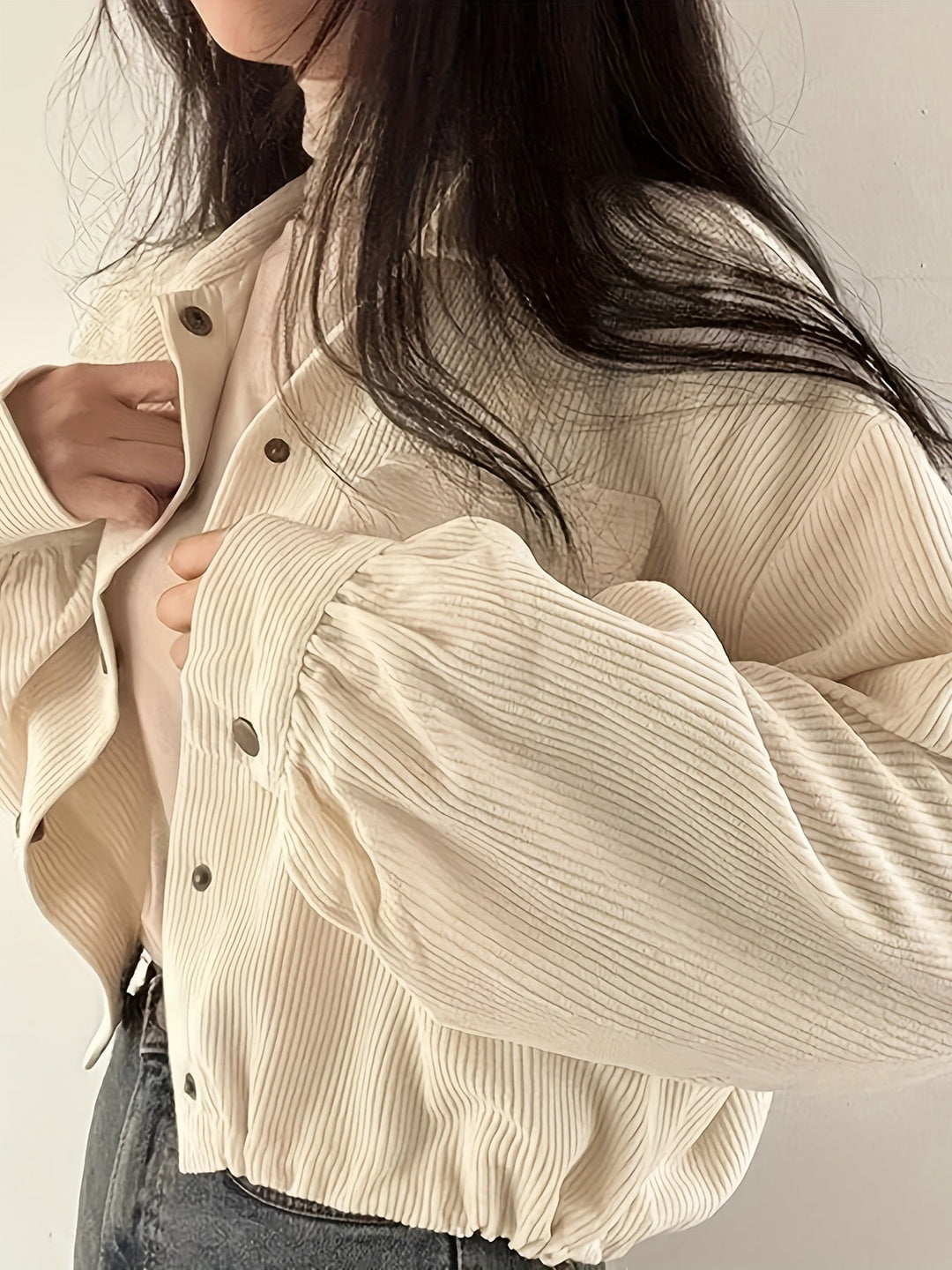 EB | Übergangsjacke Cord Kurz mit Knöpfen und Taschen