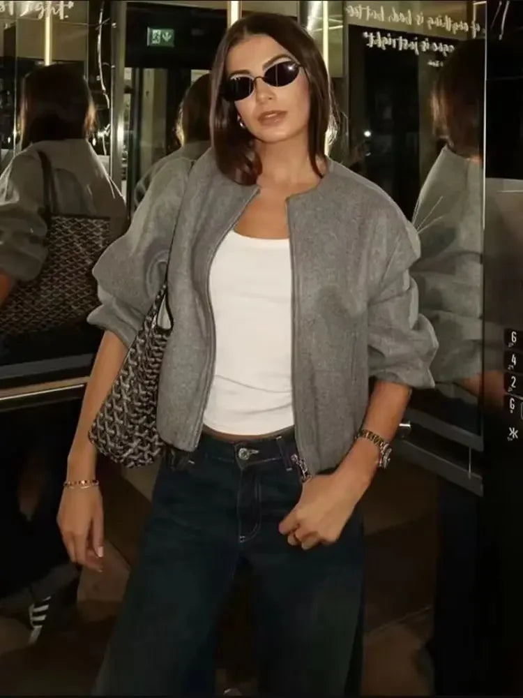 EB | Übergangsjacke Reißverschluss Ribkanten, Modern