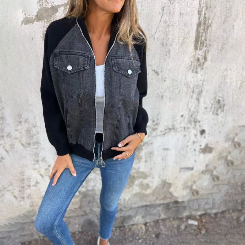 EB | Übergangsjacke mit Denimfront und Reißverschluss