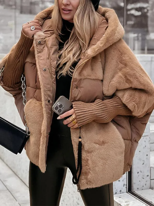 EB | Winterjacke Gefüttert Übergröße, mit Kapuze und Rippe
