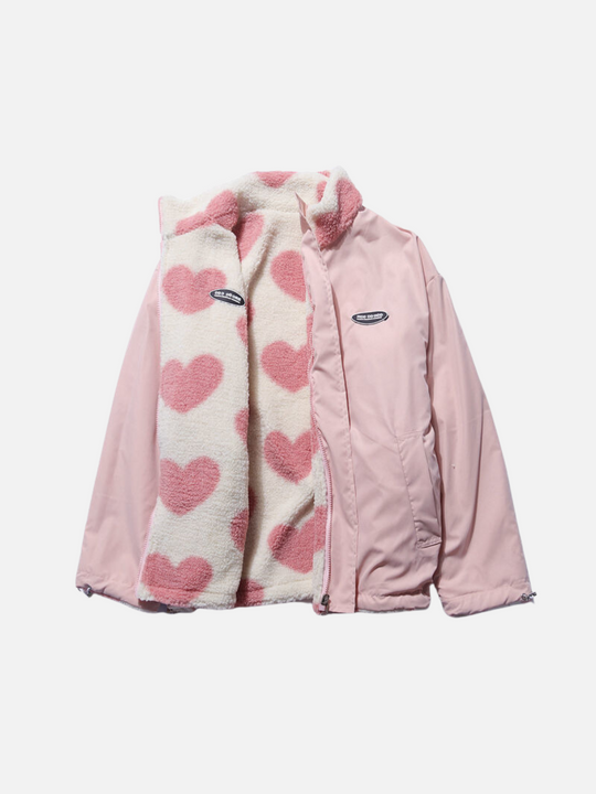 EB | Winterjacke Fleece Futter, Herzprint
