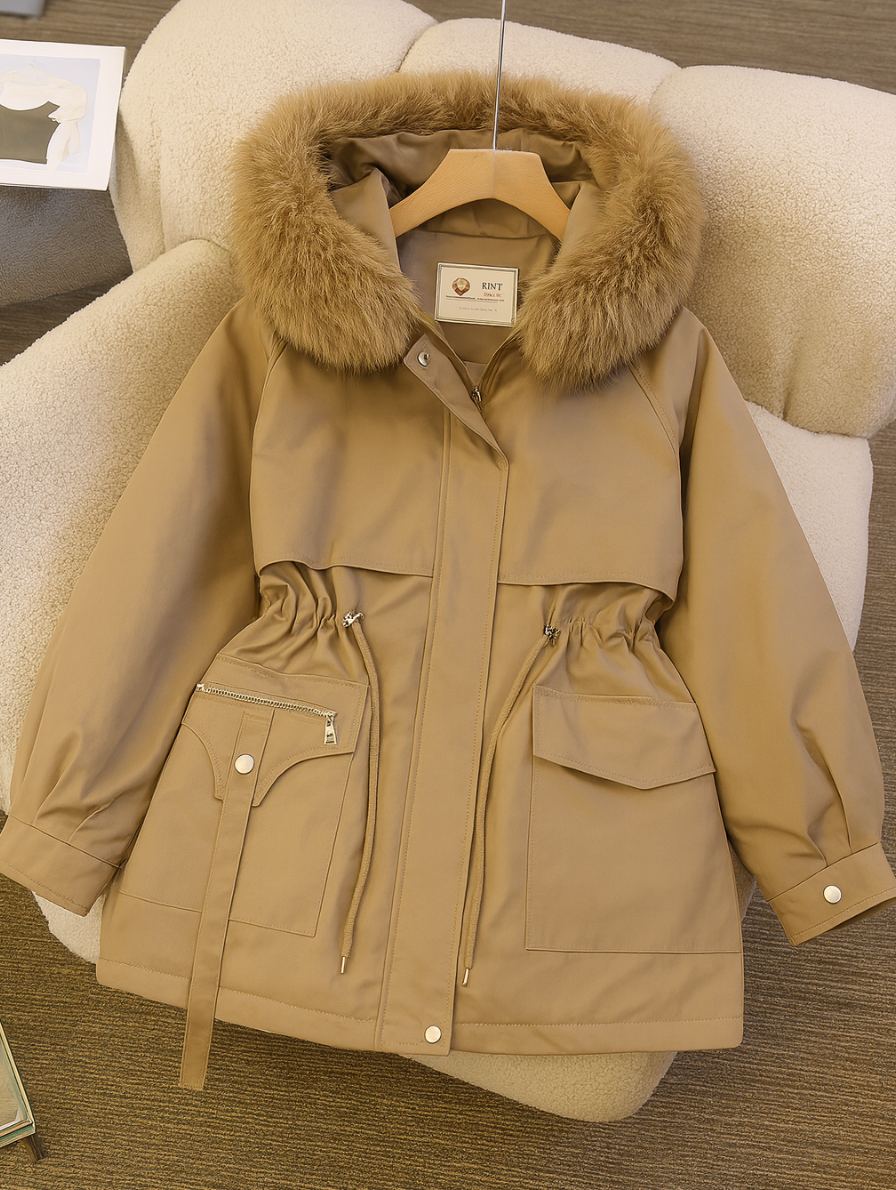 EB | Winterjacke mit gefütterter Kapuze und Zugband, Warm