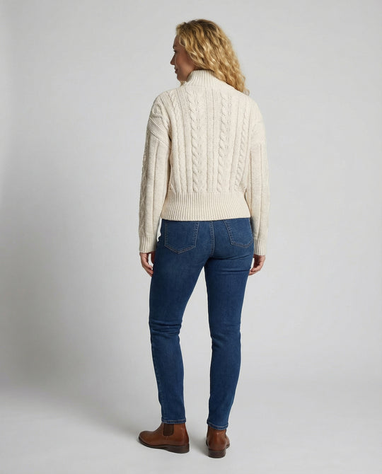 Damen Strickjacke mit hohem Kragen und Reißverschluss EB