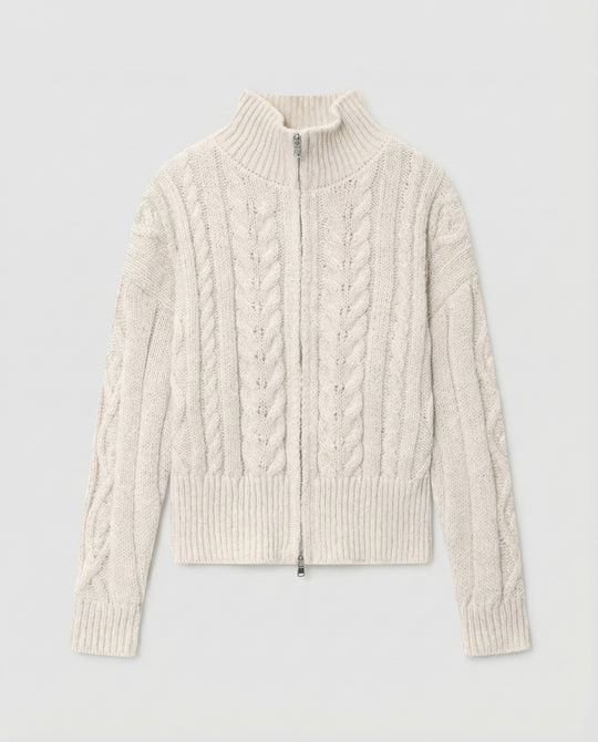 Damen Strickjacke mit hohem Kragen und Reißverschluss EB
