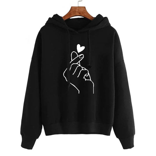 EB | Hoodie Aus Fleece mit Fingerherz-Motiv